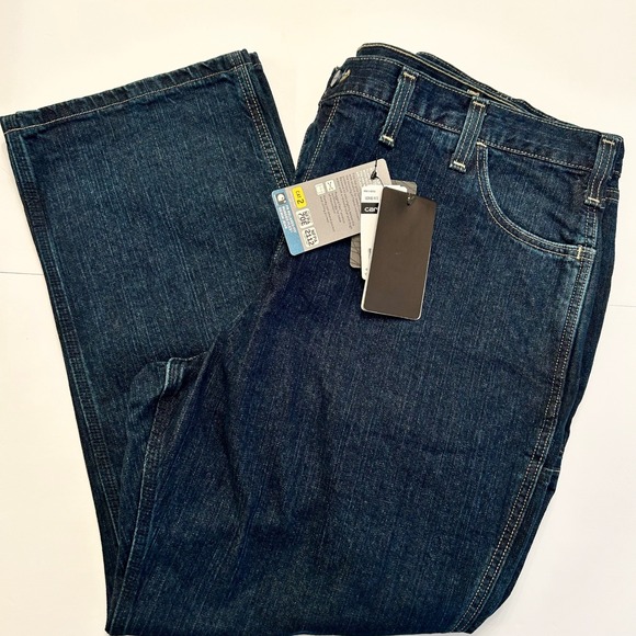 Carhartt Mens 46x30 Relaxed Fit Rugged Flex FR Flame Resistant Denim Work Jeans - Picture 1 of 13